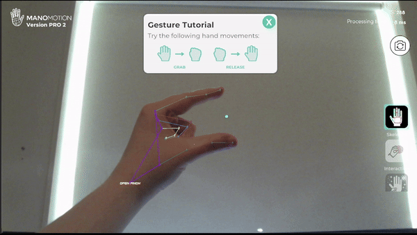 Clicking button with HandMouseController example